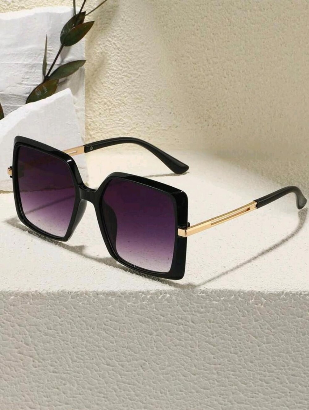 Black Frame Purple Lens Women's Sunglasses
